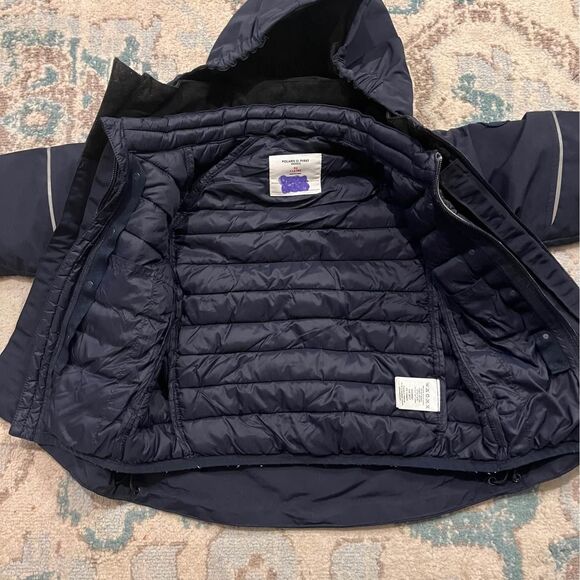 Polarn O Pyret Navy Blue Shell Jacket & Puffer Coat Set - Picture 2 of 10